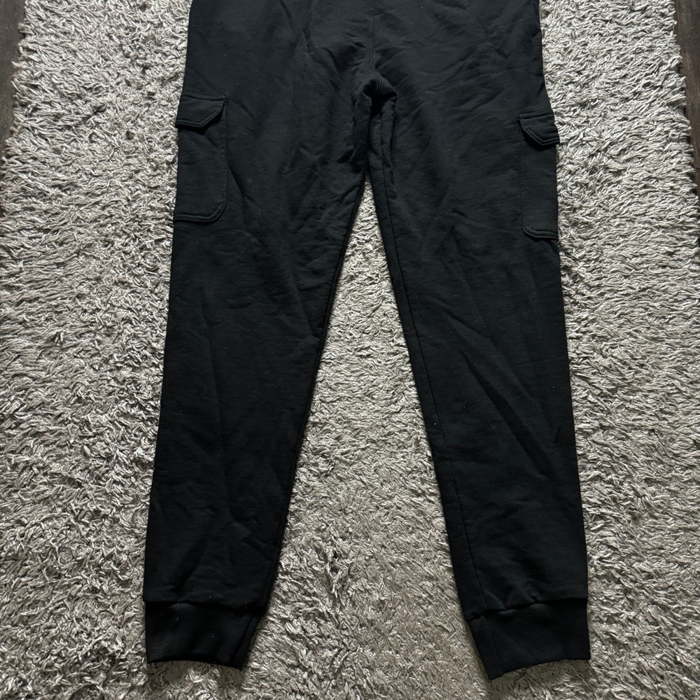 Champion Cargo Sweatpants Joggers Mens Large Black Tapered Leg Cargo Pockets - Picture 6 of 10